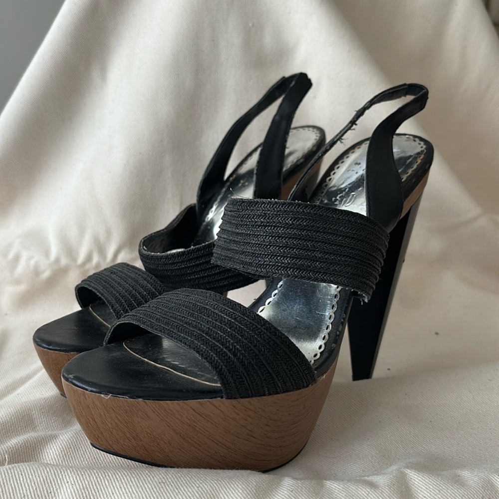 Y2K Bebe Black Platform Heels
